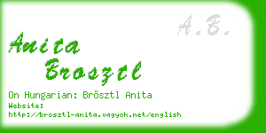 anita brosztl business card