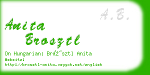 anita brosztl business card